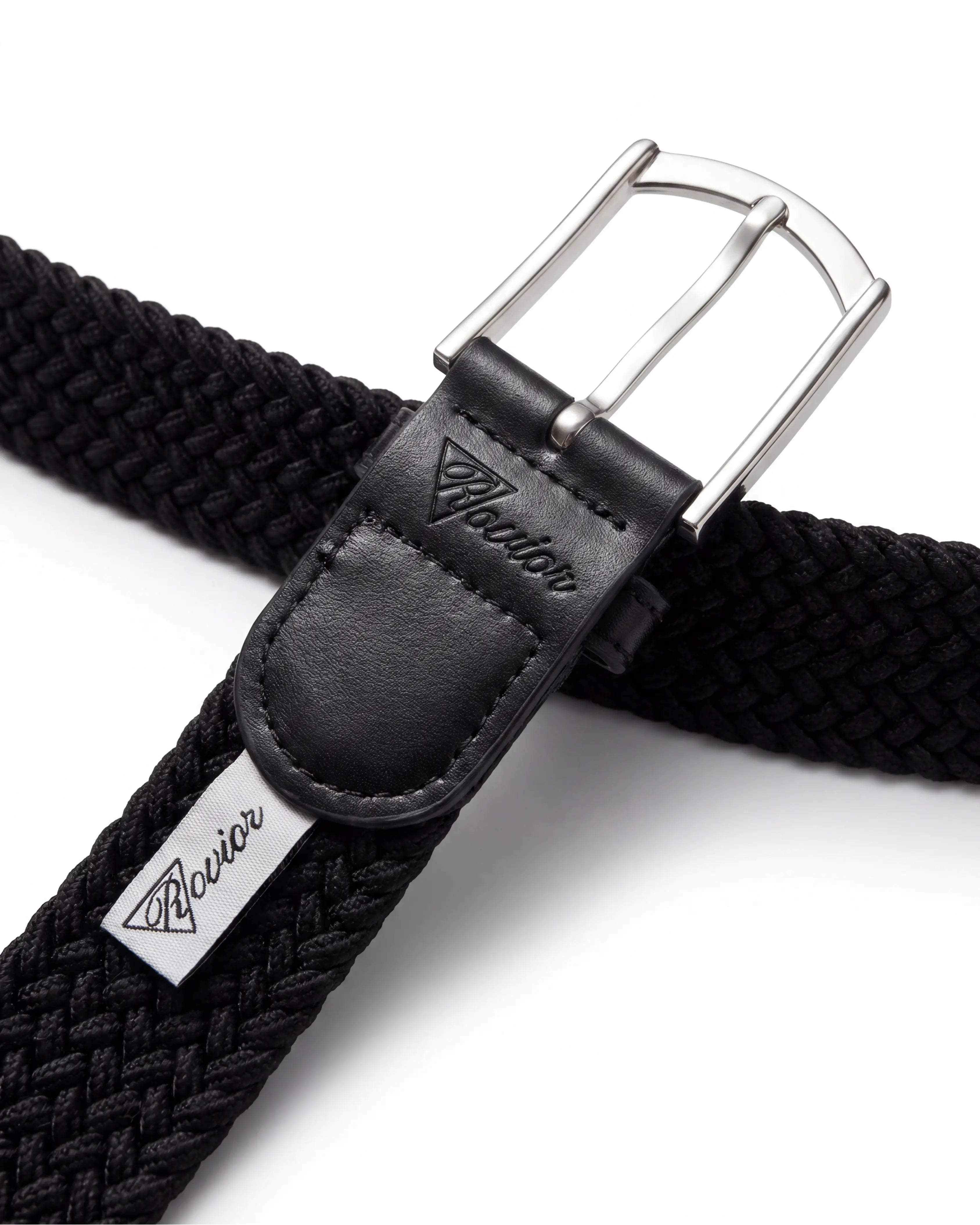 Braided Belt - Dark Blue & White