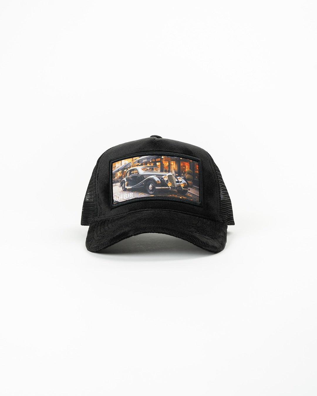 Car Velvet Cap - Black