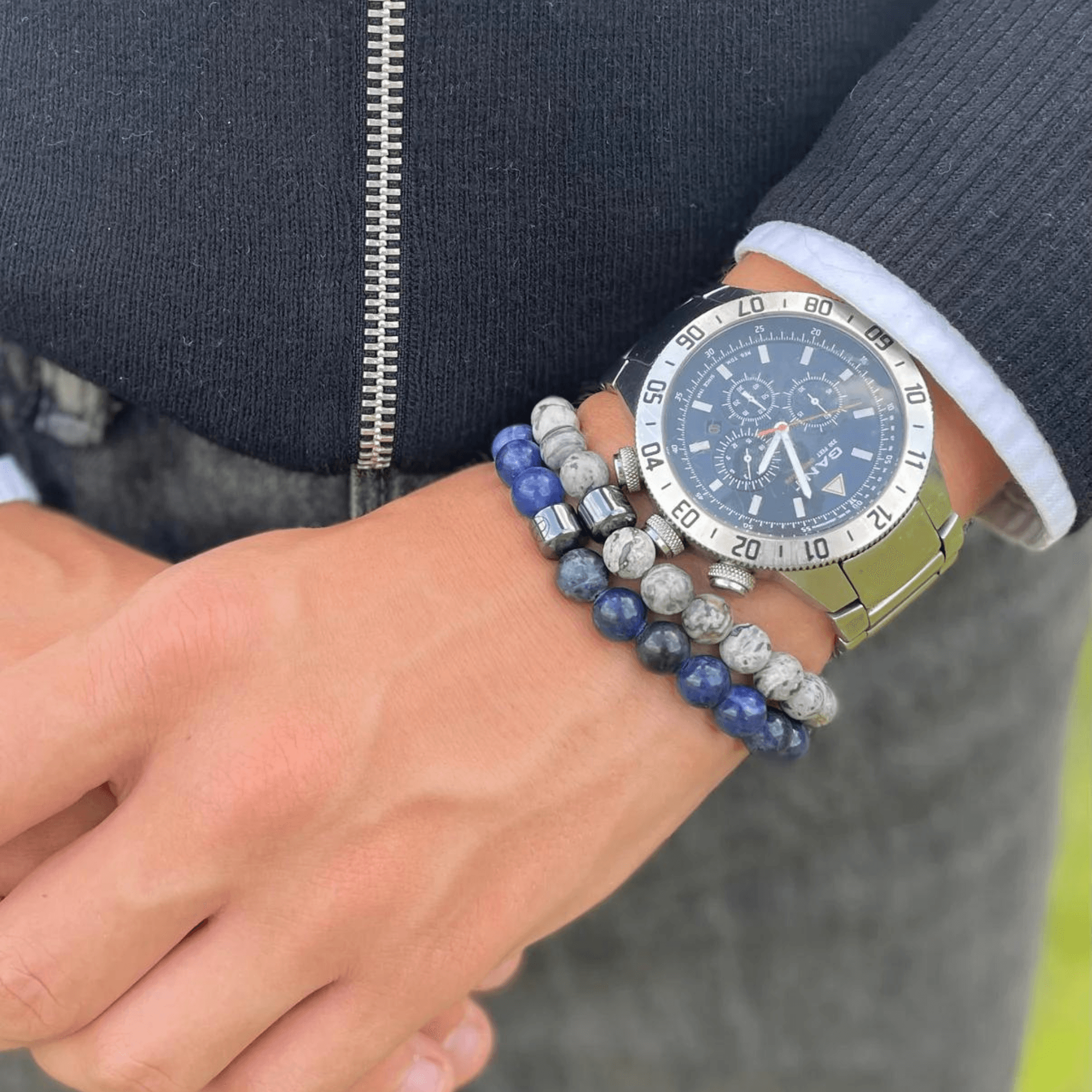 Blå & Grå Marmor Armband - Limited Edition - Rovior