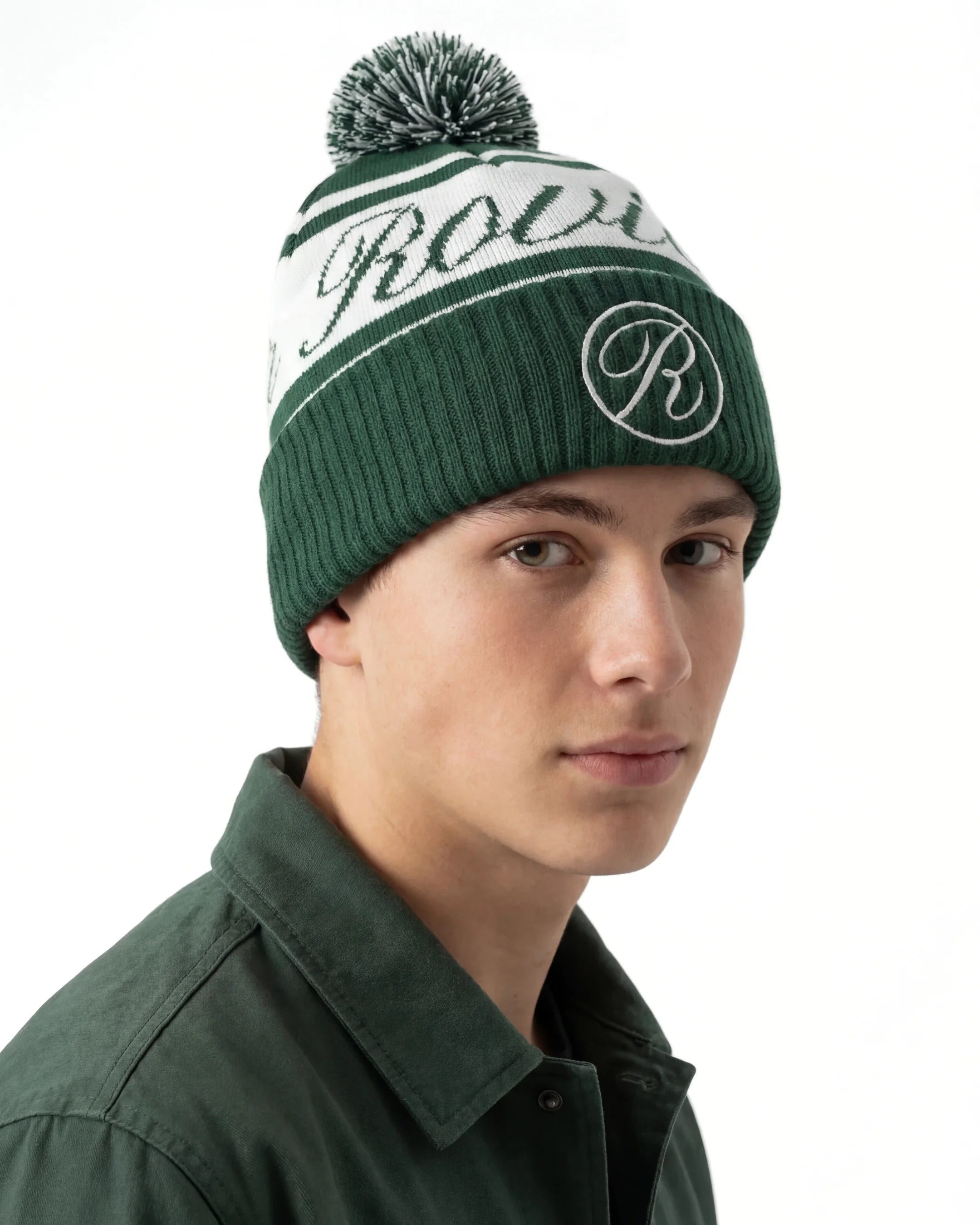 Rovior Stickad Mössa Modellbild kille - Grön