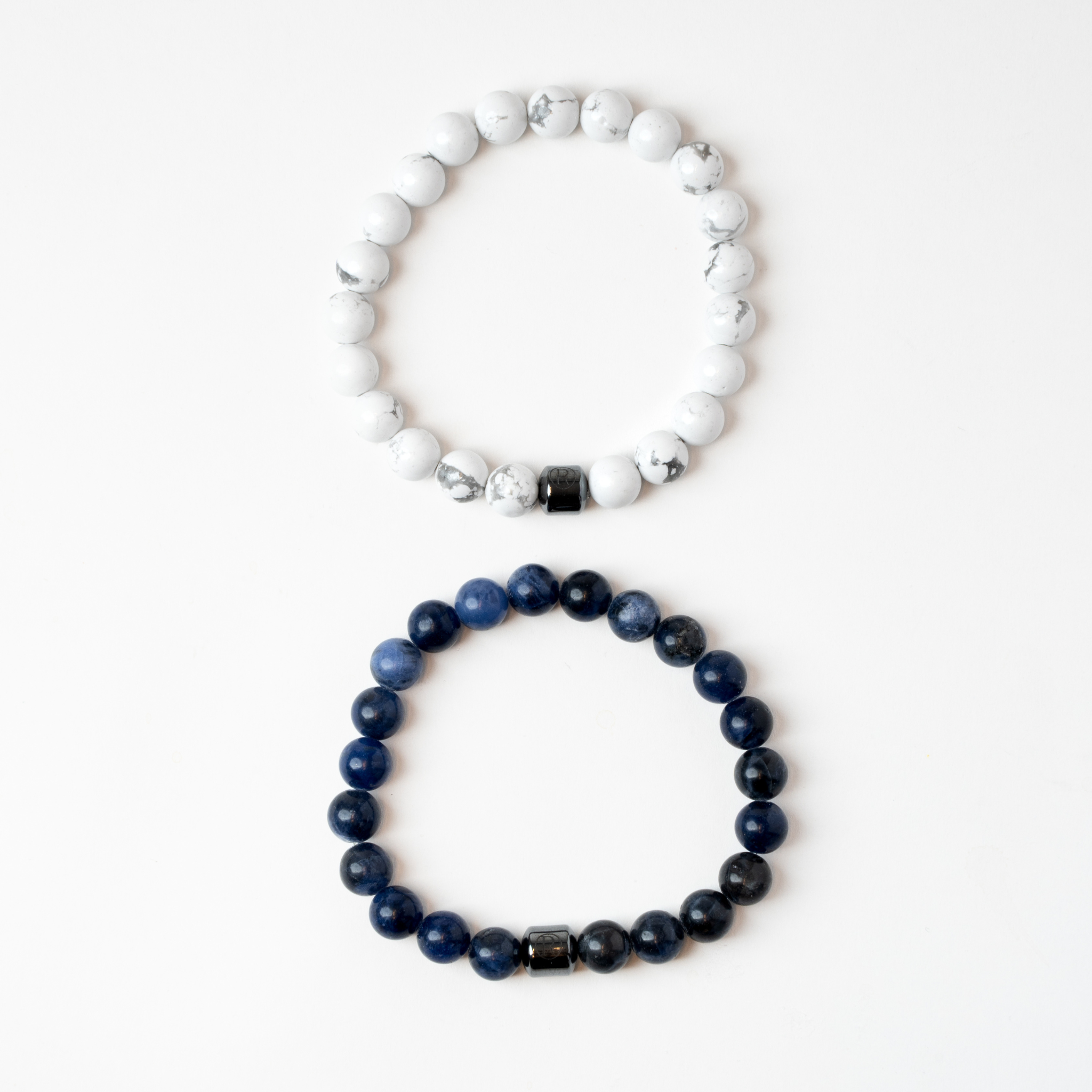 Velvet Cap Combination - Dark Blue & White