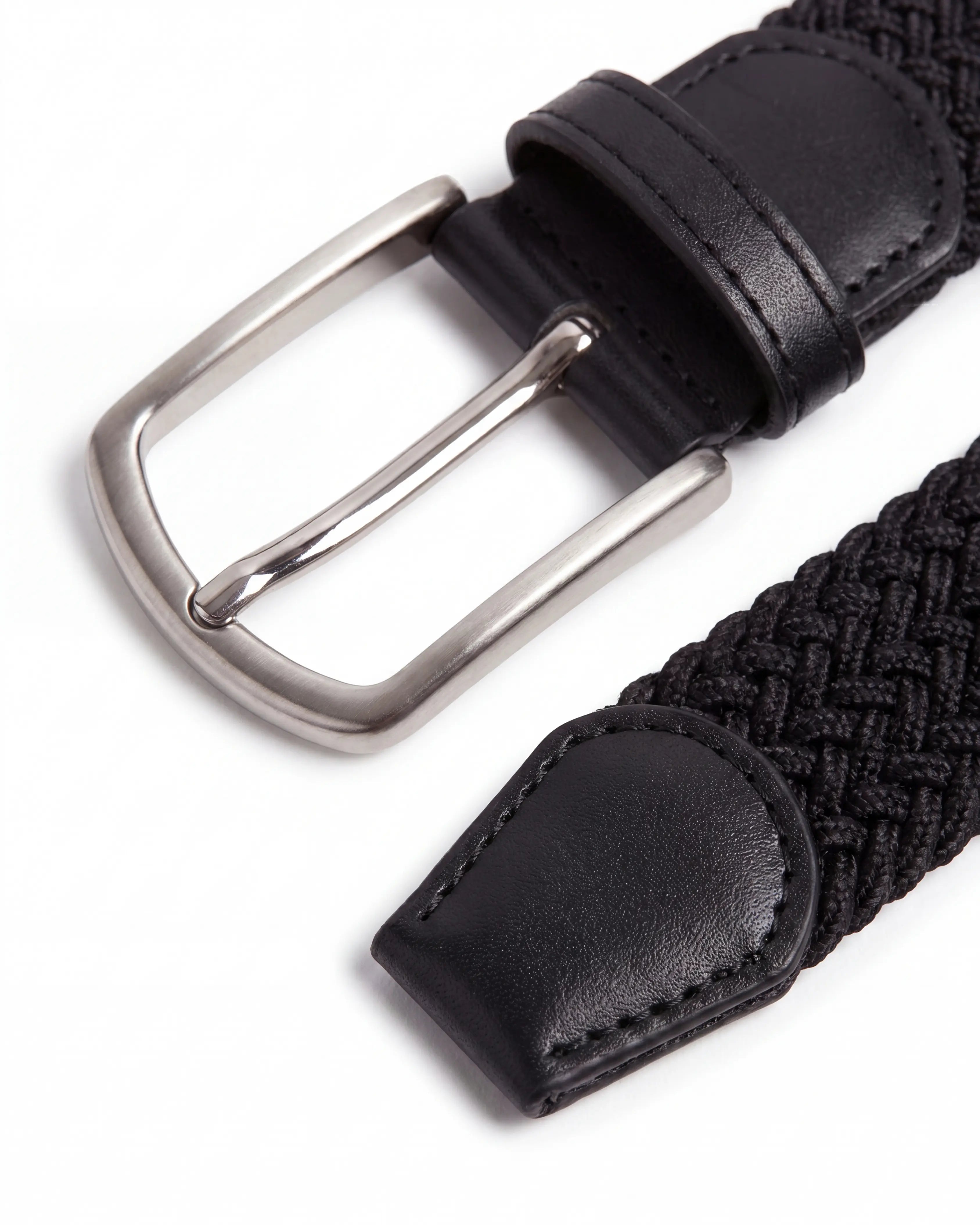 Braided Belt - Dark Blue & White