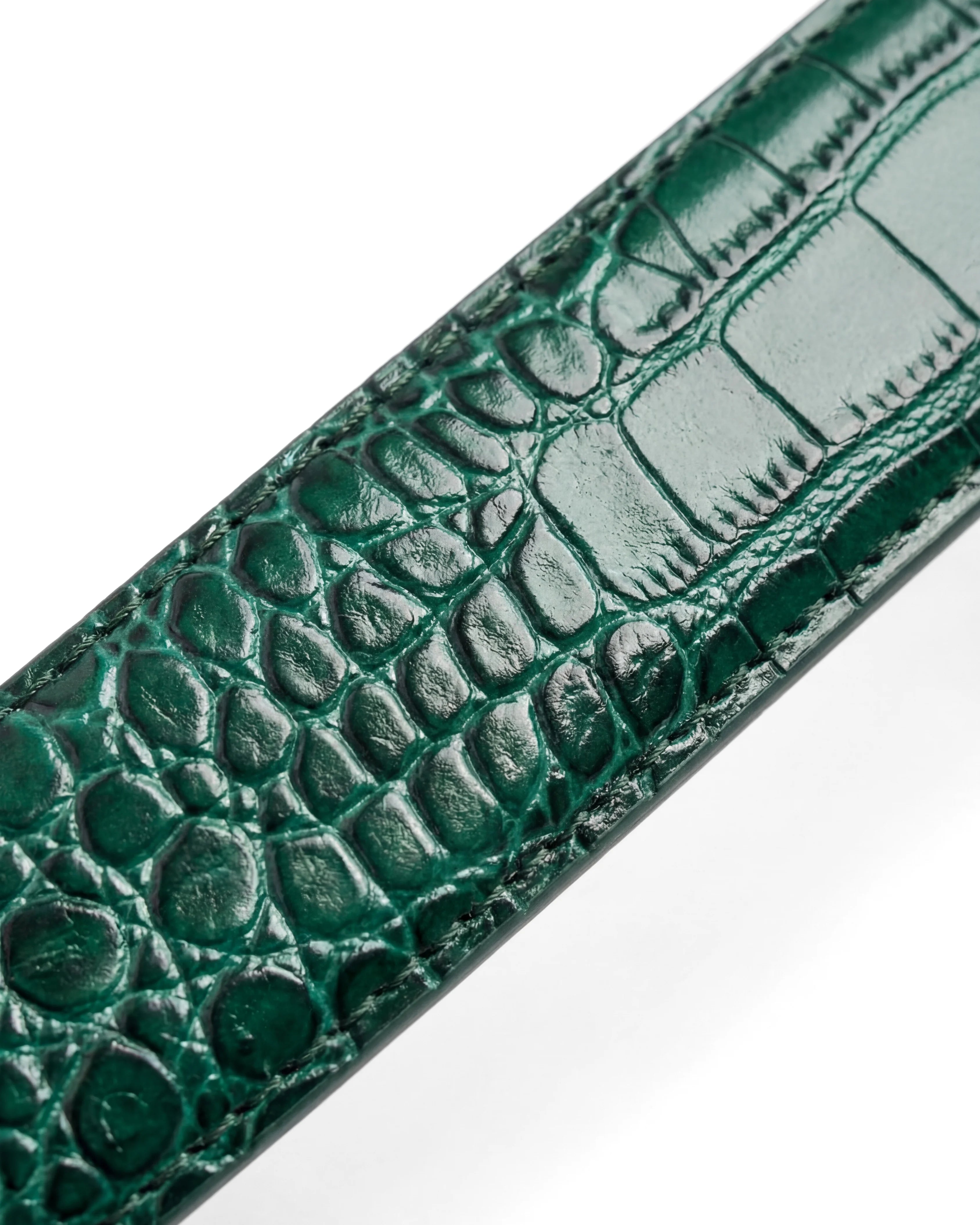 Men's Crocodile Embossed Leather Belt – Deep Blue & Forest