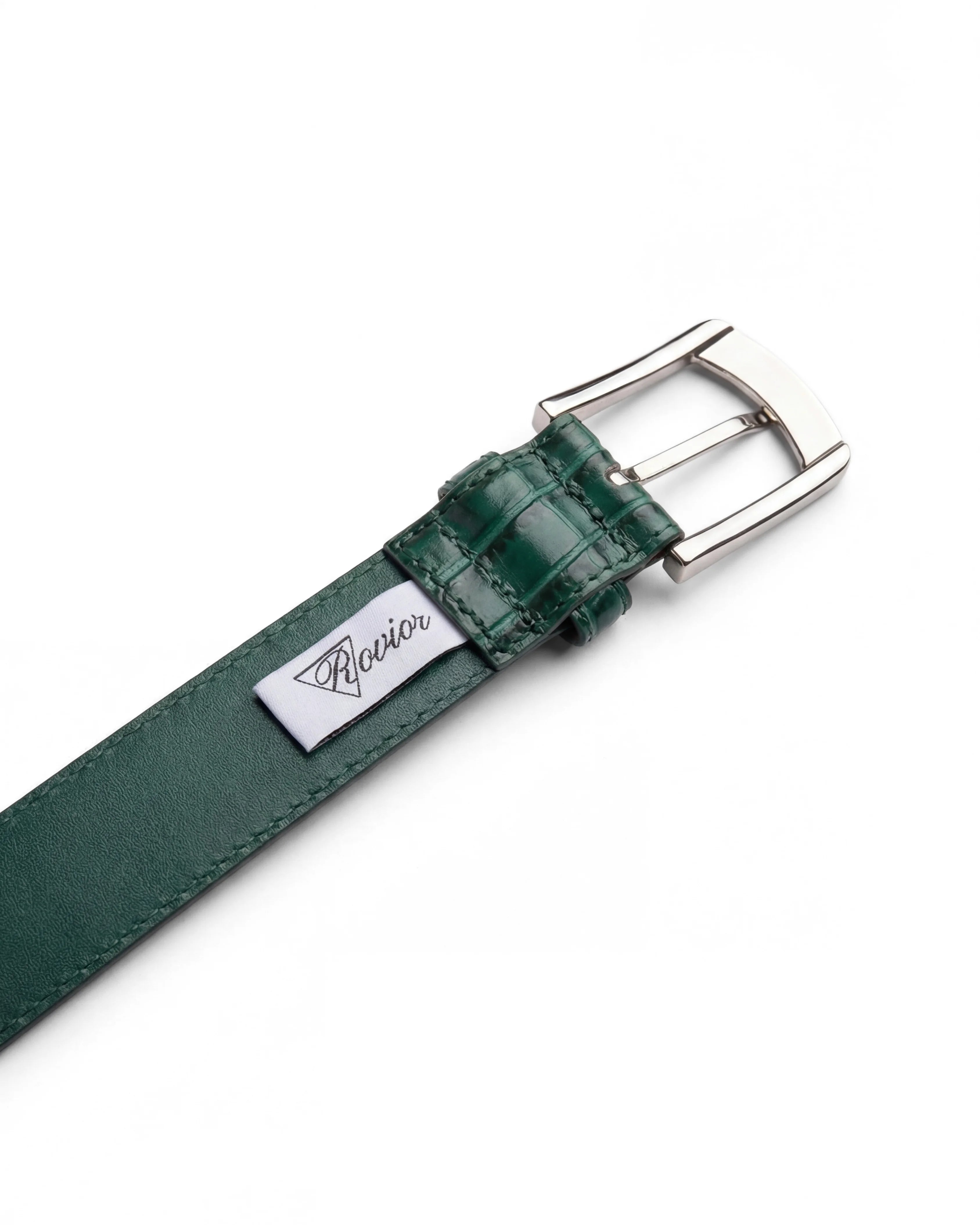 Men's Crocodile Embossed Leather Belt – Deep Blue & Forest