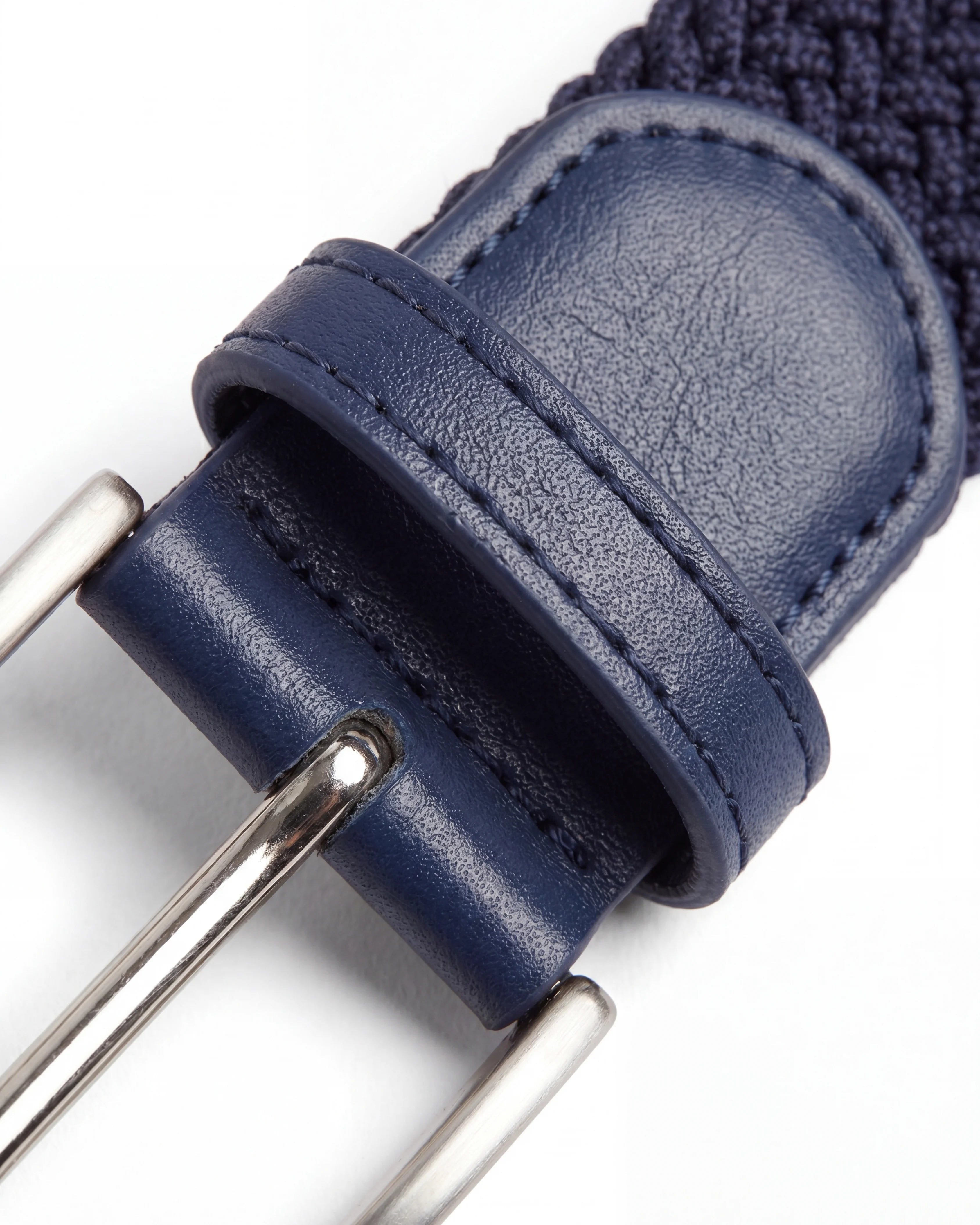 Braided Belt - Dark Blue & White