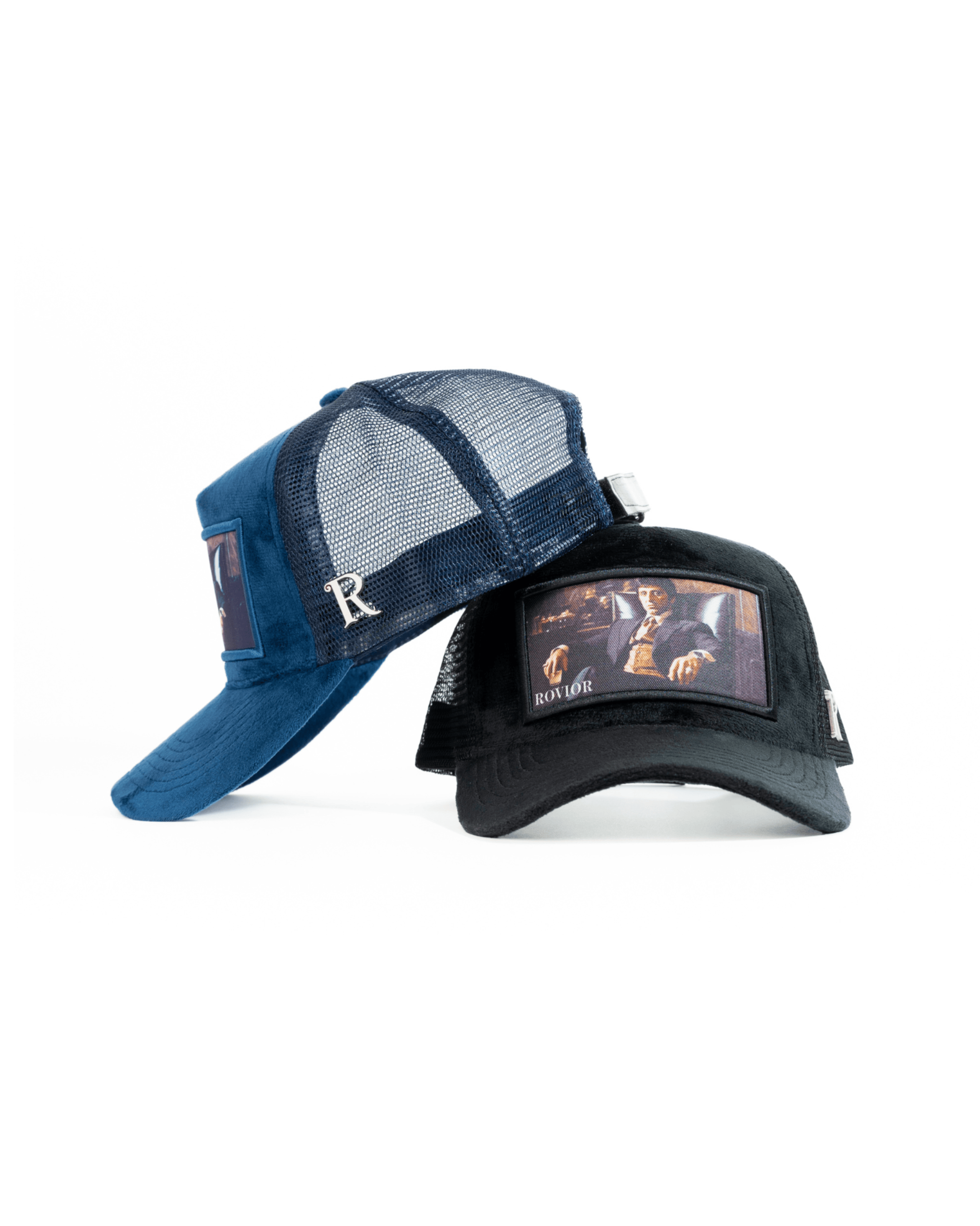 Al Pacino Velvet Caps - Black & Dark Blue